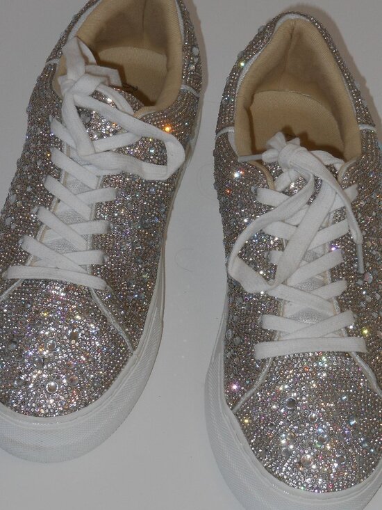 BETSY JOHNSON RHINESTONE LACE-UP SNEAKER STYLE SHOES SIZE 8.5 MEDIUM - Picture 5 of 5